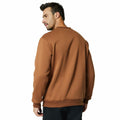 Men's Crewneck Sweatshirt Athletic Fleece Pullover Brown Size L by Deal US