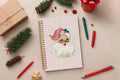 Ecezatik Christmas Notebook Pink Vintage Santa 5.5x8.3 Inch Spiral by Deal US