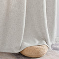 2pc Jinchan Faux Linen Burlap Curtains 63" Heathered Gray Grommet Panels by Deal US