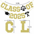 Glitter Class of 2025 Lawyer Graduation Banner Decor Party Supplies by Deal US