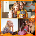 Halloween Pumpkin Hair Bows Clips Orange Dual-Layered Grosgrain Ribbon by Deal US