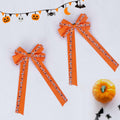 Halloween Hair Bows Orange Holiday Print Ribbon Clip for Girls Women by Deal US