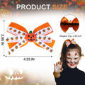 Halloween Pumpkin Hair Bows Clips Orange Dual-Layered Grosgrain Ribbon by Deal US