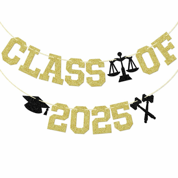 Glitter Class of 2025 Lawyer Graduation Banner Decor Party Supplies by Deal US