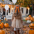 Halloween Hair Bows Orange Holiday Print Ribbon Clip for Girls Women by Deal US