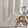 2pc Jinchan Faux Linen Burlap Curtains 63" Heathered Gray Grommet Panels by Deal US