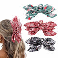 Hadutrek Bow Hair Clips Large 3PCS Black Green Red for Thick Hair Women by Deal US