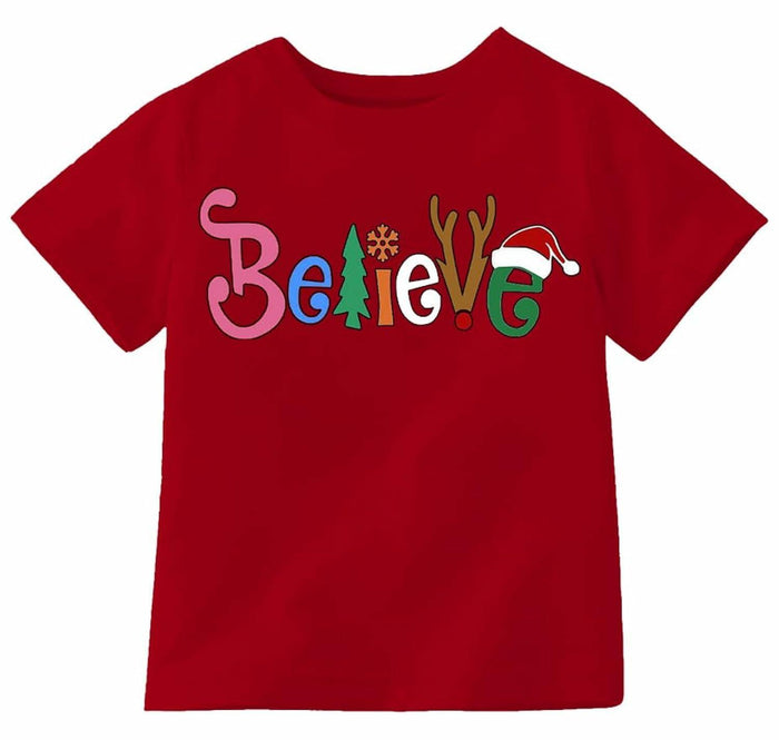 Boys Girls Toddler Reindeer Christmas Short Sleeve Holiday Red Tee Shirt Size 3T by Deal US