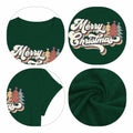 Vintage Merry Christmas Shirt Women Holiday Xmas Tee Tops Green Size S by Deal US