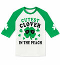 St. Patrick's Day Kids Clover T-Shirt Green White Raglan Top 4T Crewneck by Deal US