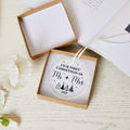 Engagement Ornament 2024 Glass Keepsake Gift for Couple Bride Her White Xmas by Deal US