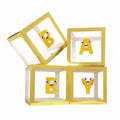Onteftshop Baby Boxes Letters Party Decorations Clear Gold 4 Count by Deal US