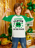 St. Patrick's Day Kids Clover T-Shirt Green White Raglan Top 4T Crewneck by Deal US