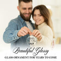 Engagement Ornament 2024 Glass Keepsake Gift for Couple Bride Her White Xmas by Deal US
