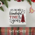 Merry Christmas Reindeer Tree Wood Box Sign Farmhouse Decor 5x5 Inches by Deal US