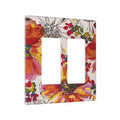 Xuejiaku 2 Gang Watercolor Flowers Wall Plate Double Rocker Switch Cover by Deal US