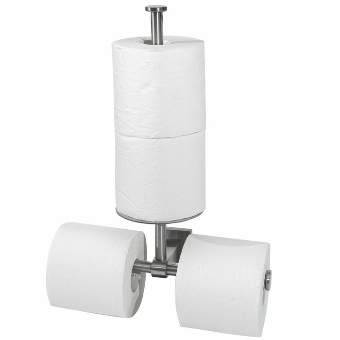 Double Toilet Paper Holder with Shelf Wall Mount 304 Stainless Steel by Deal US