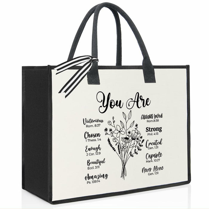 XFW Christian Tote Bag Religious Thanksgiving Gift for Women Colleague Friends by Deal US