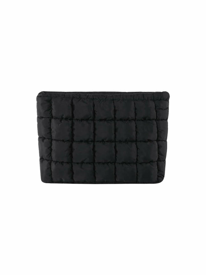 Verdusa Women's Puffy Quilted Makeup Bag Cosmetic Clutch Black One-Size by Deal US