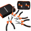 NOEAIKE 4-Pack 7" Snap Ring Pliers Set Internal External Circlip with Pouch by Deal US