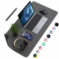 AFRITEE Dual Side PU Leather Desk Pad Mat Large 31.5x15.7 Black/Dark Gray by Deal US