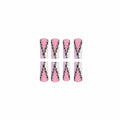 RIICFDD Halloween Fake Nails 24 Pcs Coffin Pink French Tip Ghost Designs by Deal US