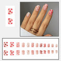 RIICFDD Heart Press On Nails Medium Square Glossy French Tip 72Pcs by Deal US