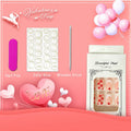 Valentine's Day Press On Nails Medium Square Red Lips Pink Heart French Tip by Deal US