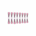 RIICFDD Halloween Fake Nails 24 Pcs Coffin Pink French Tip Ghost Designs by Deal US