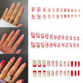 RIICFDD Heart Press On Nails Medium Square Glossy French Tip 72Pcs by Deal US