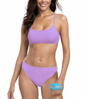 Swimwear Teen Leakproof Bikini Spaghetti Straps Lavender Purple Size M by Deal US