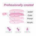 RTKHFZE French Tip Pink Long Square Press On Nails 24pcs Flower Rhinestones by Deal US