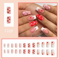 Valentine's Day Press On Nails Medium Square Red Lips Pink Heart French Tip by Deal US