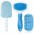Baderke 3 Pcs Cat Tongue Comb Silicone Brush Kit Soft Massage Red by Deal US