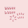 RIICFDD Heart Press On Nails Medium Square Glossy French Tip 72Pcs by Deal US