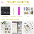 24Pcs Easter Acrylic Press On Nails Medium Daisy Floral Square False Nails by Deal US
