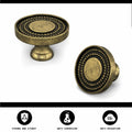Homdiy 10 Pack Solid Gold Brass Knurled Zinc Alloy Cabinet Knobs Drawer by Deal US