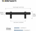 goldenwarm 6 Pack Black 5 Inch Cabinet Handles Stainless Steel Zinc Alloy by Deal US