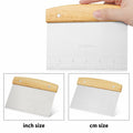 Vutyvve Dough Scraper Set, Wooden Handle Stainless Steel + 2 Plastic, 3 Pc by Deal US