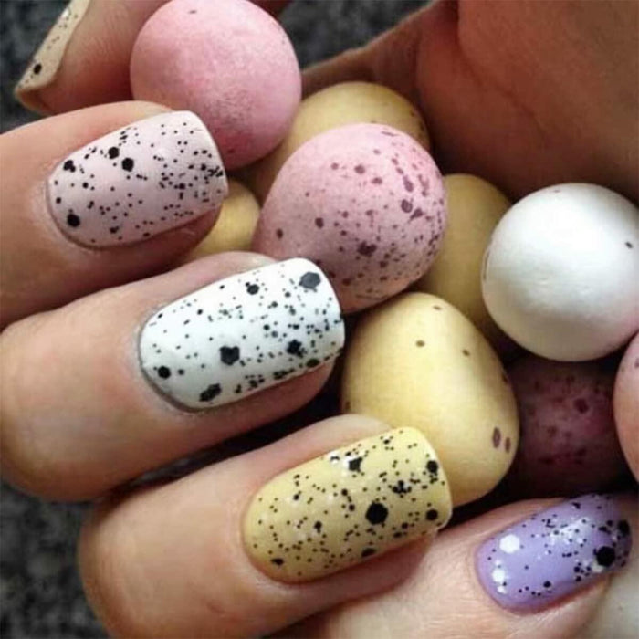 24Pcs Easter Acrylic Press On Nails Medium Daisy Floral Square False Nails by Deal US