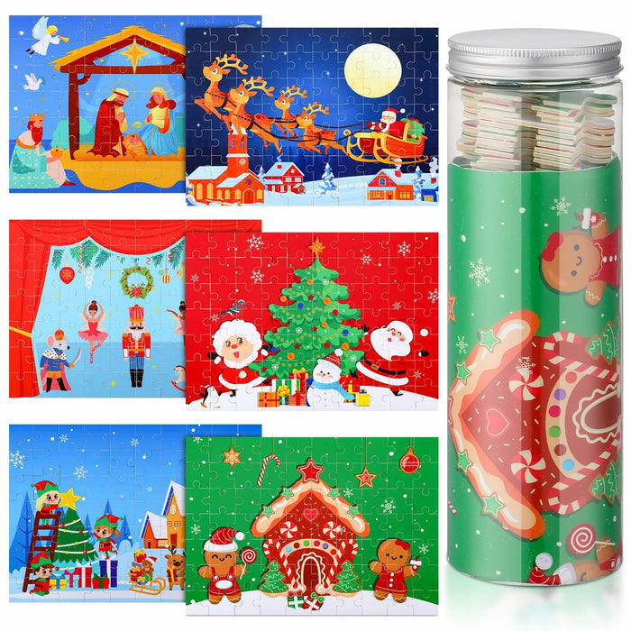 Poen 6 Set Christmas Wooden Jigsaw Puzzles Santa Claus Nativity Scene by Deal US