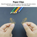 FUZHUI Paper Clips 100 Pcs Large Gold Plastic Covered Iron Pen-Shaped by Deal US