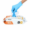 OMELAW Blue Nitrile Gloves Large Powder-Free Latex-Free 100 Pack Size L by Deal US