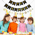 GLASNES Happy Birthday Banner Decoration Kit Black and Gold Party Supplies by Deal US