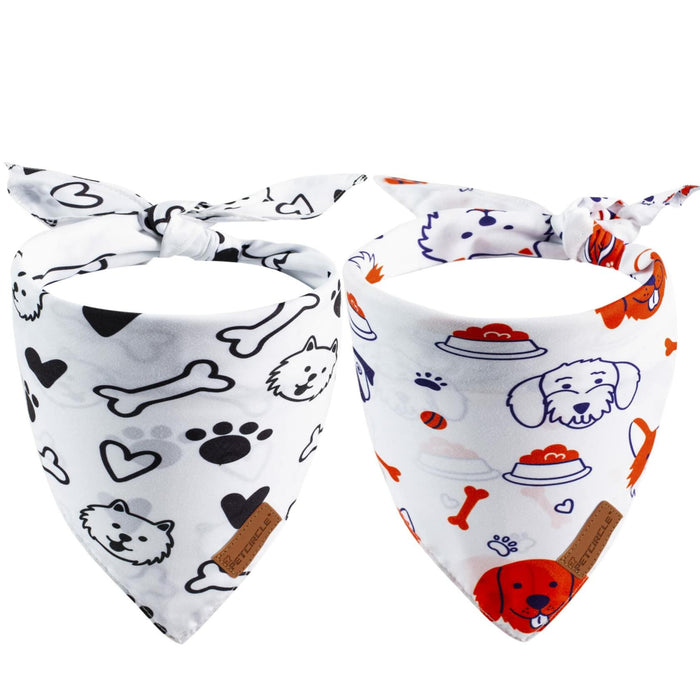 2 Pack Dog Bandanas – White Cute Birthday Pet Scarf for Dogs & Cats, XL by Deal US