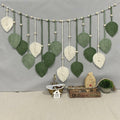 Nature-Inspired Macrame Leaf Wall Hanging Boho Green Tapestry 47.2x30 by Deal US