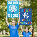 Feifeiya Child Abuse Prevention Poster Blue Pinwheel 9 Pcs Classroom Decor by Deal US