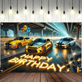 BlissYard Race Car Happy Birthday Banner 70x43" Party Backdrop Decor by Deal US