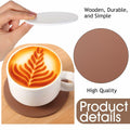 Queekay Wooden Drink Coasters Set of 8 with Holder 4in Grey Marble by Deal US