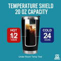 Panvola Vacuum Insulated Tumbler Stainless Steel 20oz Black by Deal US